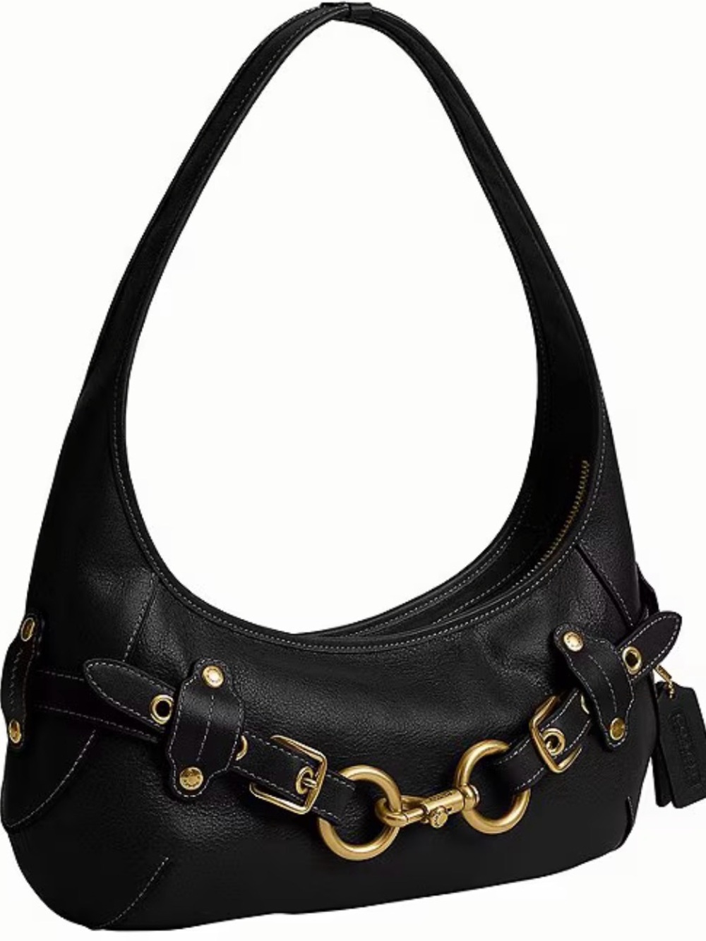 Coach Ergo Black Leather Shoulder Bag with Gold Hardware - Picture 2 of 4